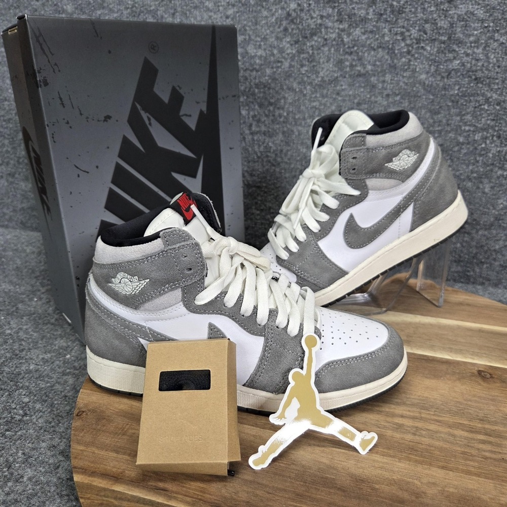 Nike Air Jordan 1 Retro High OG Shoes Youth Size 5Y Gray Washed Grey FD1437-051